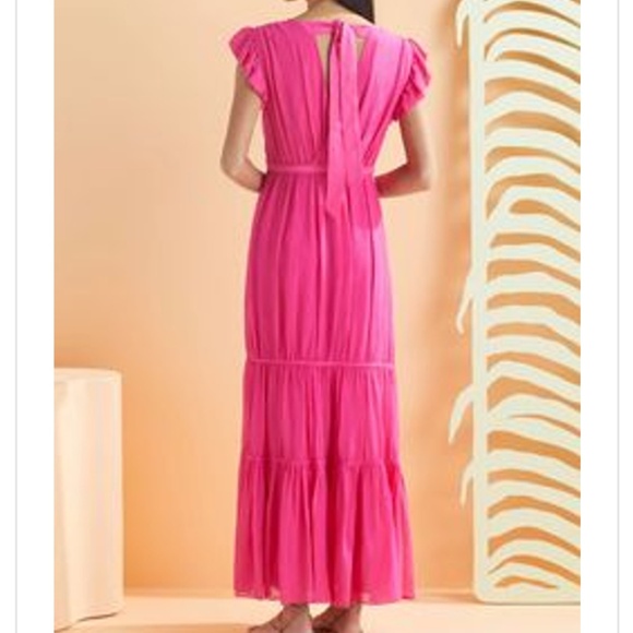 Marie Oliver Dezi Ruffle Dress in Magenta - Size 0 - Picture 2 of 12